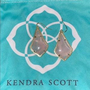 Kendra Scott Alex Gold and Rose Quartz earrings